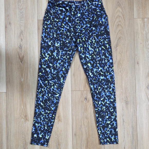 Athletic Works Black and Blue Patterned Women's Jeggings - Picture 1 of 5